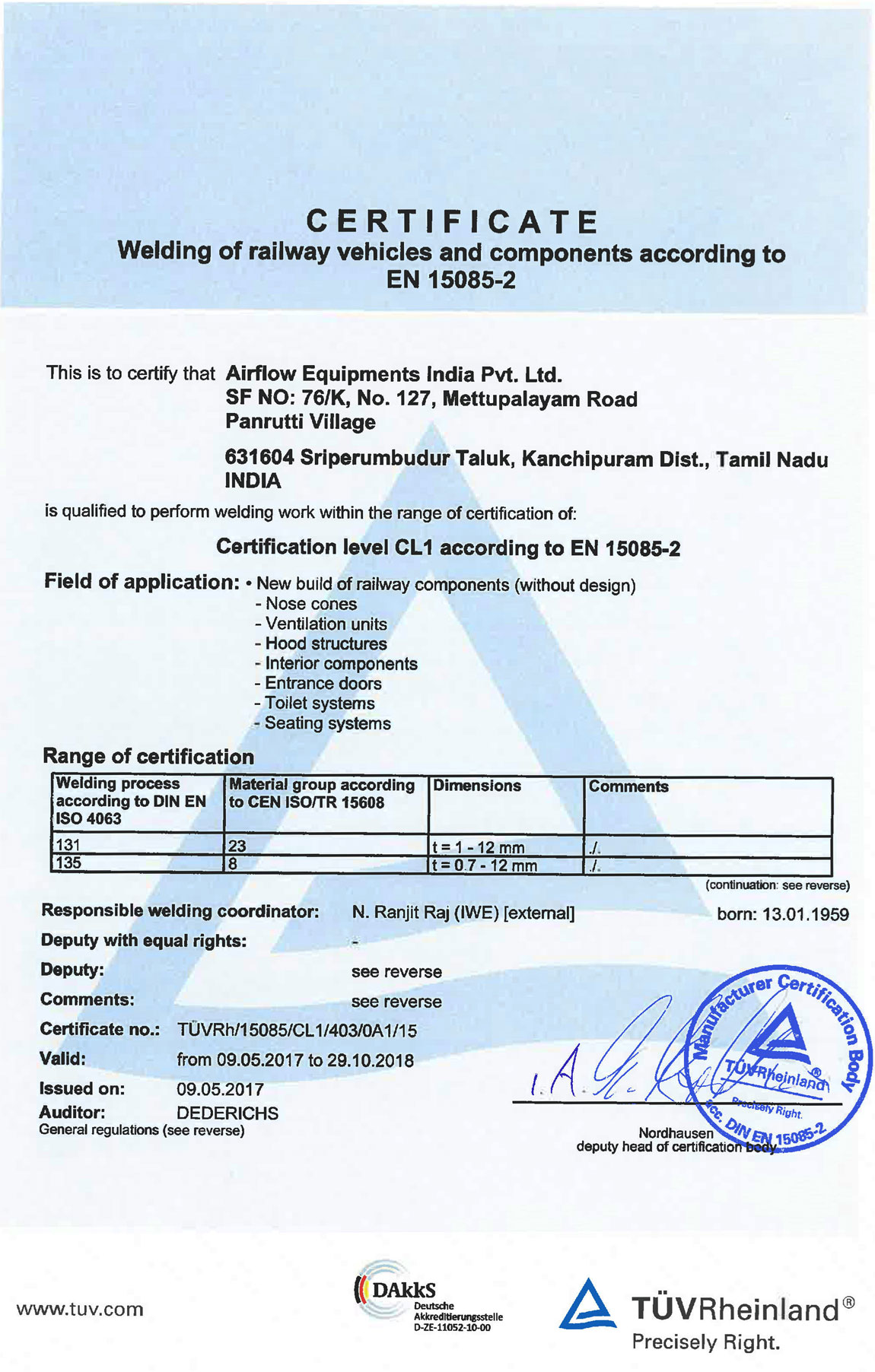 Airflow Equipments (India) P Ltd Quality Policy